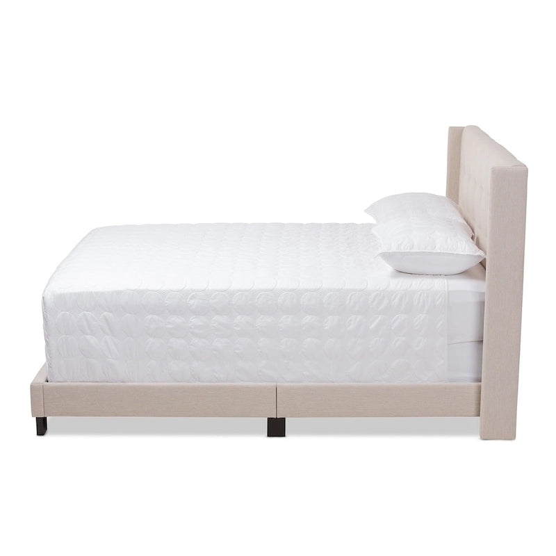 Contemporary Tufted Fabric Bed