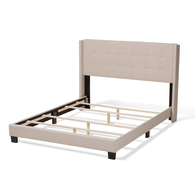 Contemporary Tufted Fabric Bed