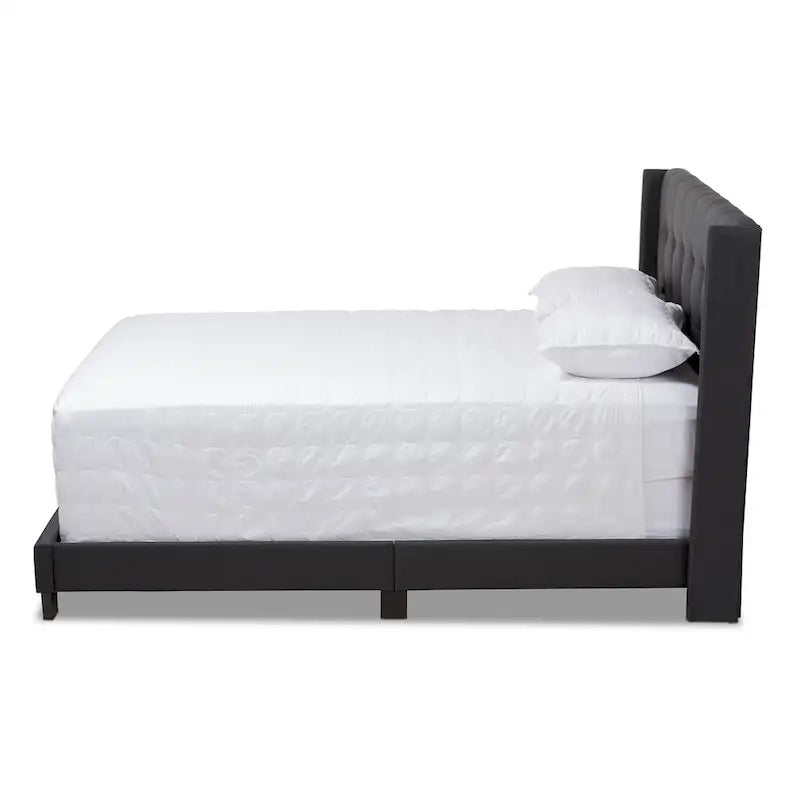 Contemporary Tufted Fabric Bed