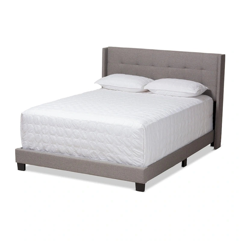 Contemporary Tufted Fabric Bed