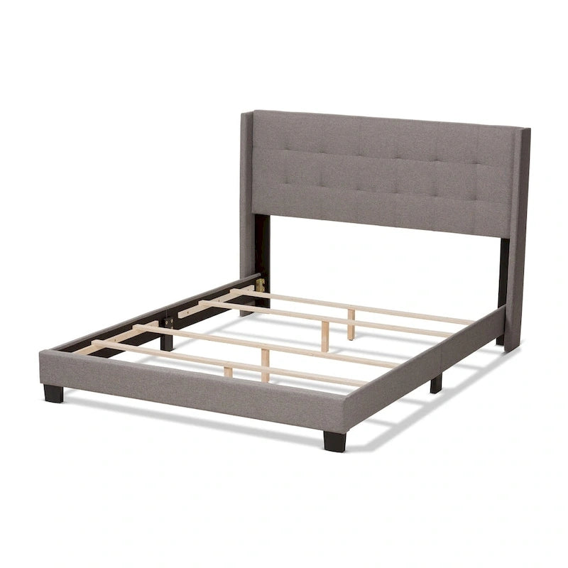 Contemporary Tufted Fabric Bed
