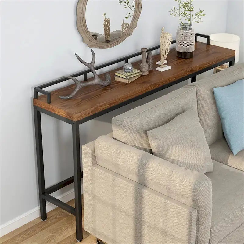 70.9-Inch Narrow Industrial Console Table