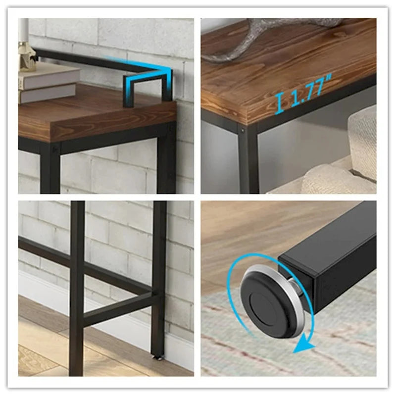 70.9-Inch Narrow Industrial Console Table