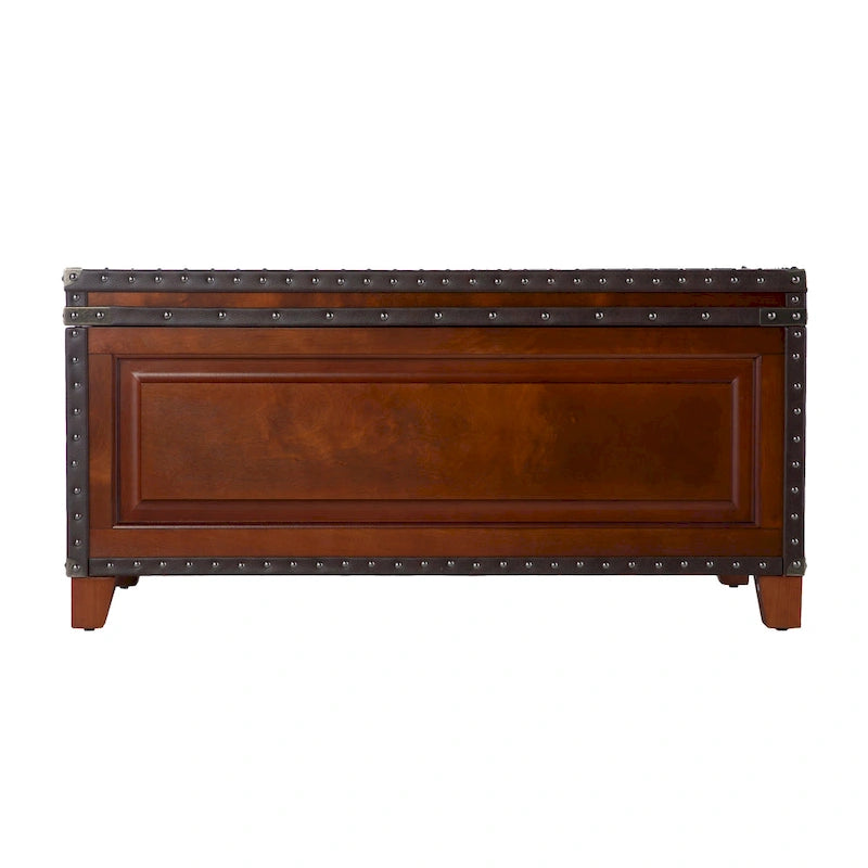 Wooden Trunk Coffee Table with Lift-Top Storage