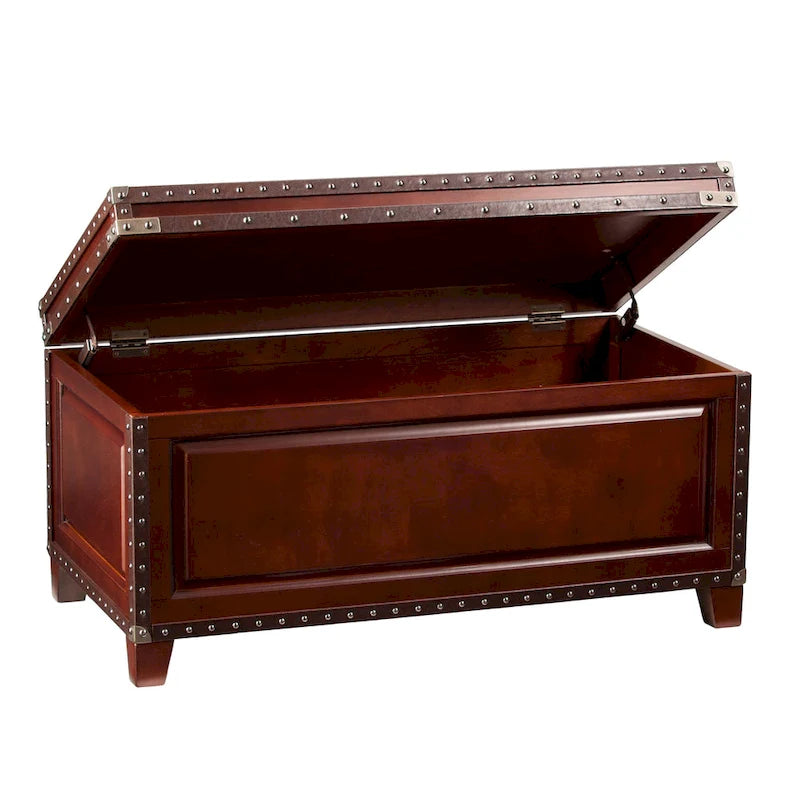 Wooden Trunk Coffee Table with Lift-Top Storage