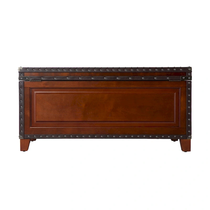 Wooden Trunk Coffee Table with Lift-Top Storage