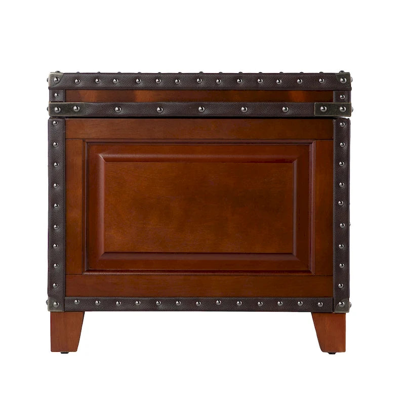 Wooden Trunk Coffee Table with Lift-Top Storage