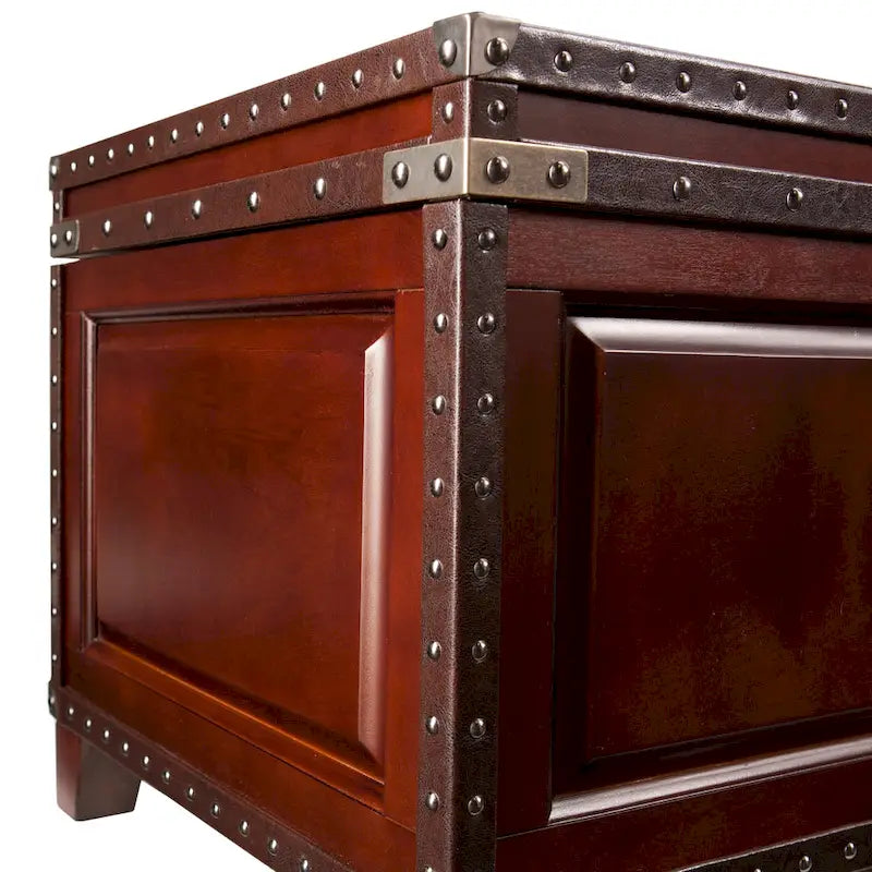 Wooden Trunk Coffee Table with Lift-Top Storage