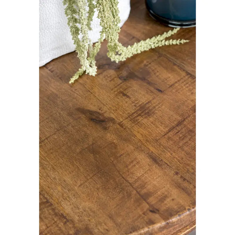 30-Inch Round Mango Wood Pedestal Table