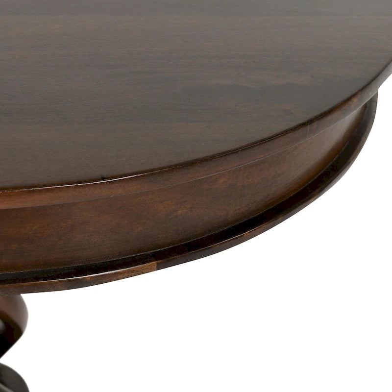 30-Inch Round Mango Wood Pedestal Table