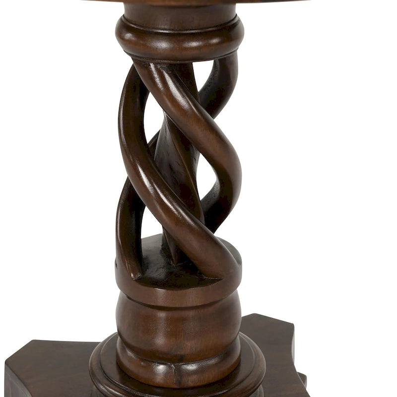 30-Inch Round Mango Wood Pedestal Table