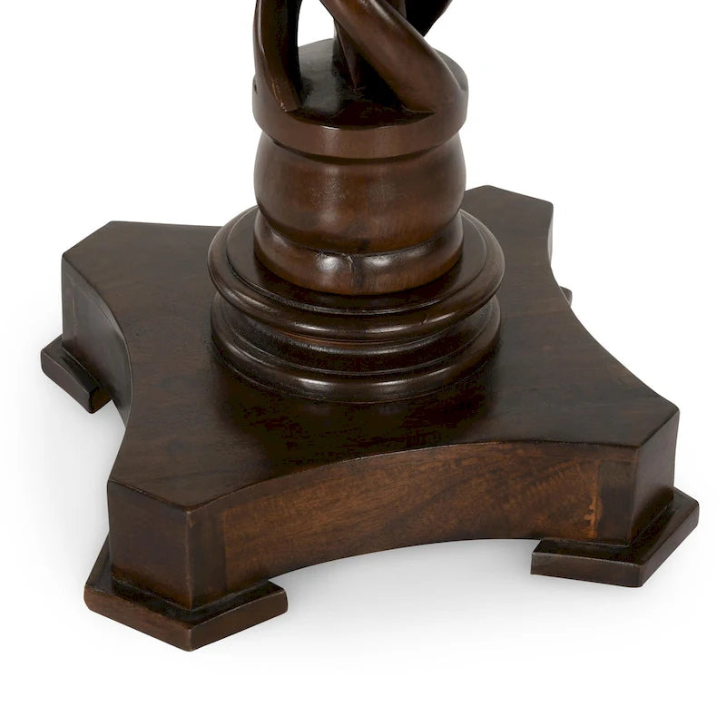 30-Inch Round Mango Wood Pedestal Table