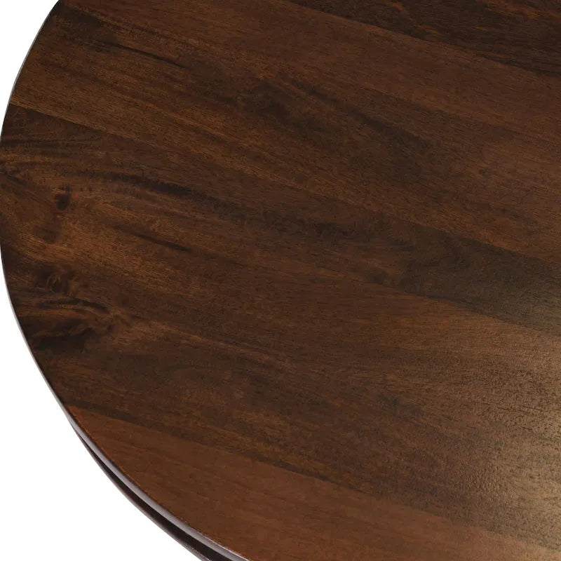 30-Inch Round Mango Wood Pedestal Table