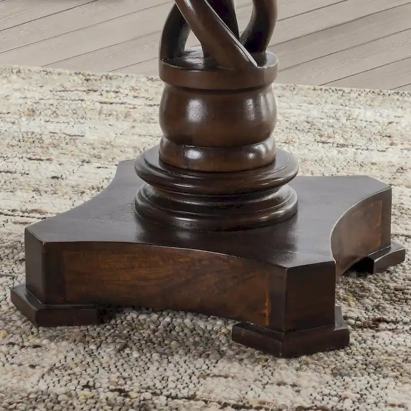 30-Inch Round Mango Wood Pedestal Table