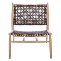 Open Leather Weave Accent Chair