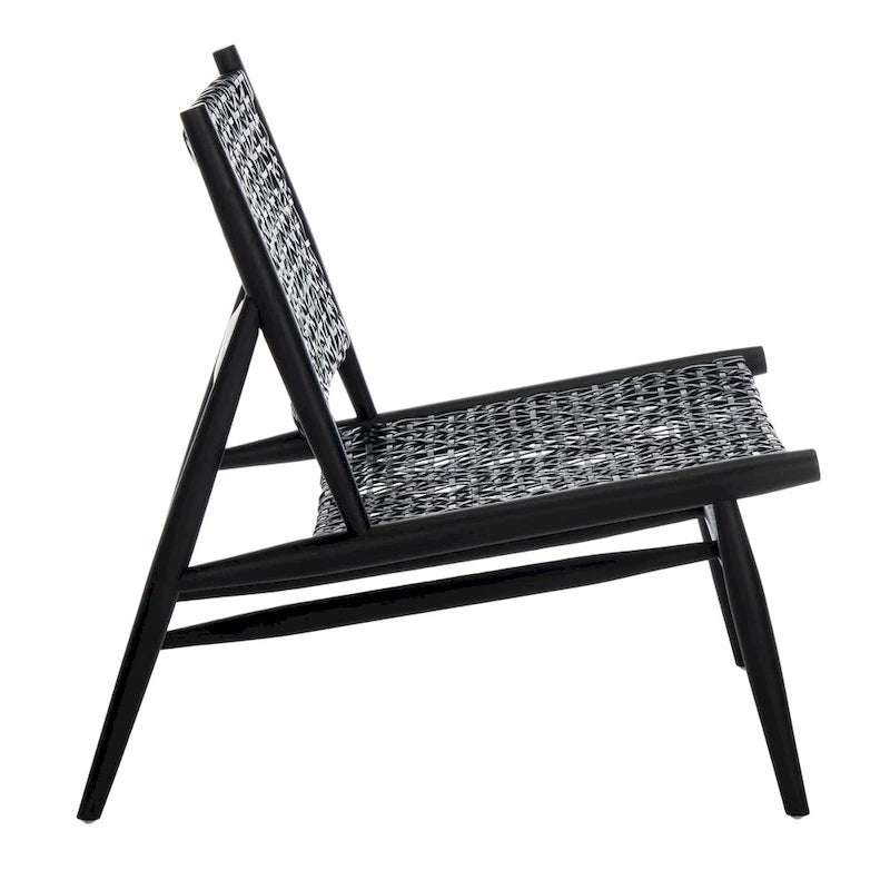 Open Leather Weave Accent Chair