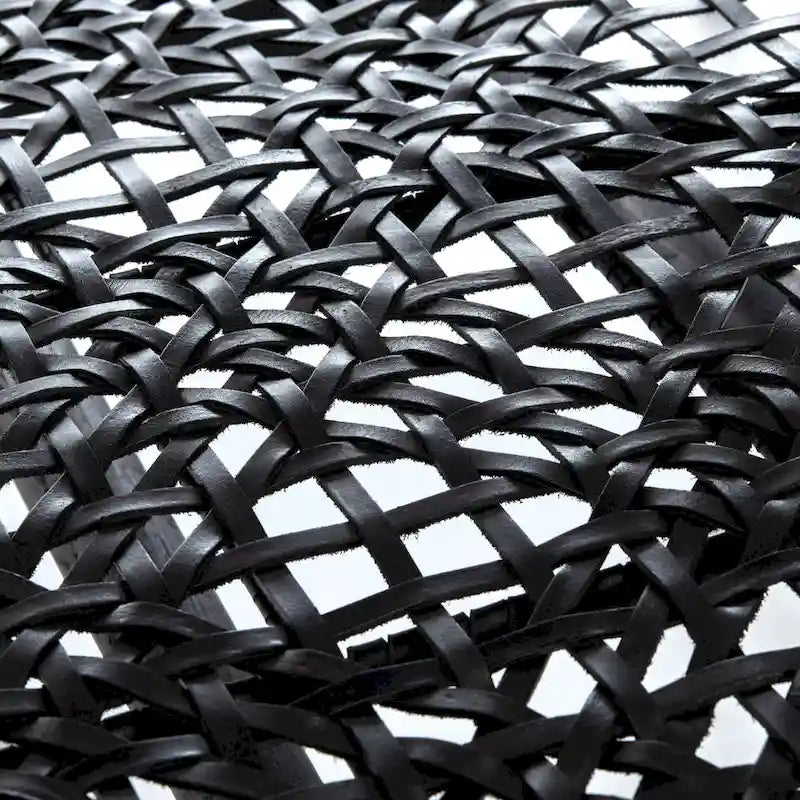 Open Leather Weave Accent Chair