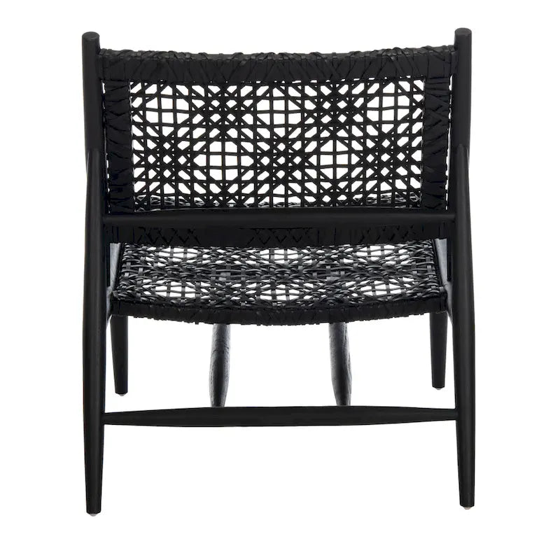 Open Leather Weave Accent Chair