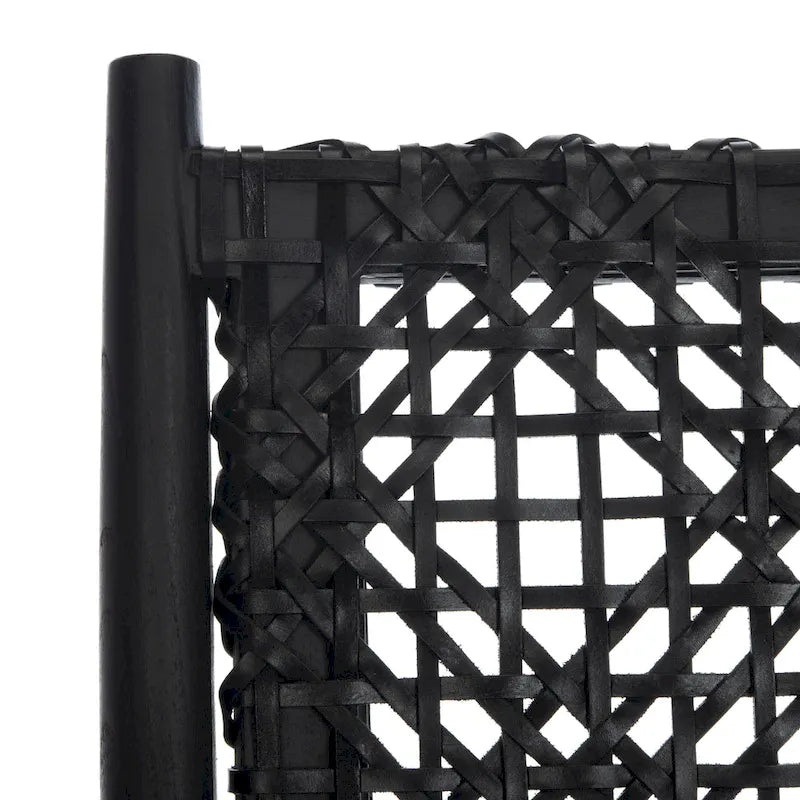 Open Leather Weave Accent Chair