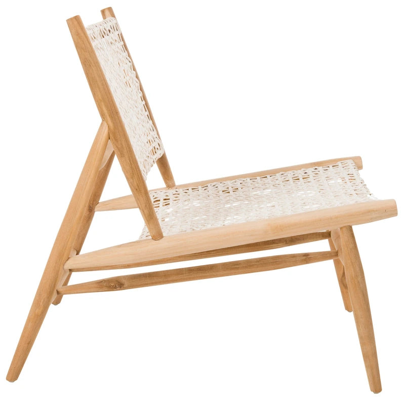 Open Leather Weave Accent Chair
