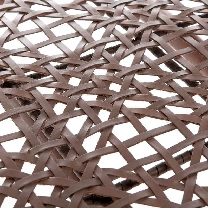 Open Leather Weave Accent Chair