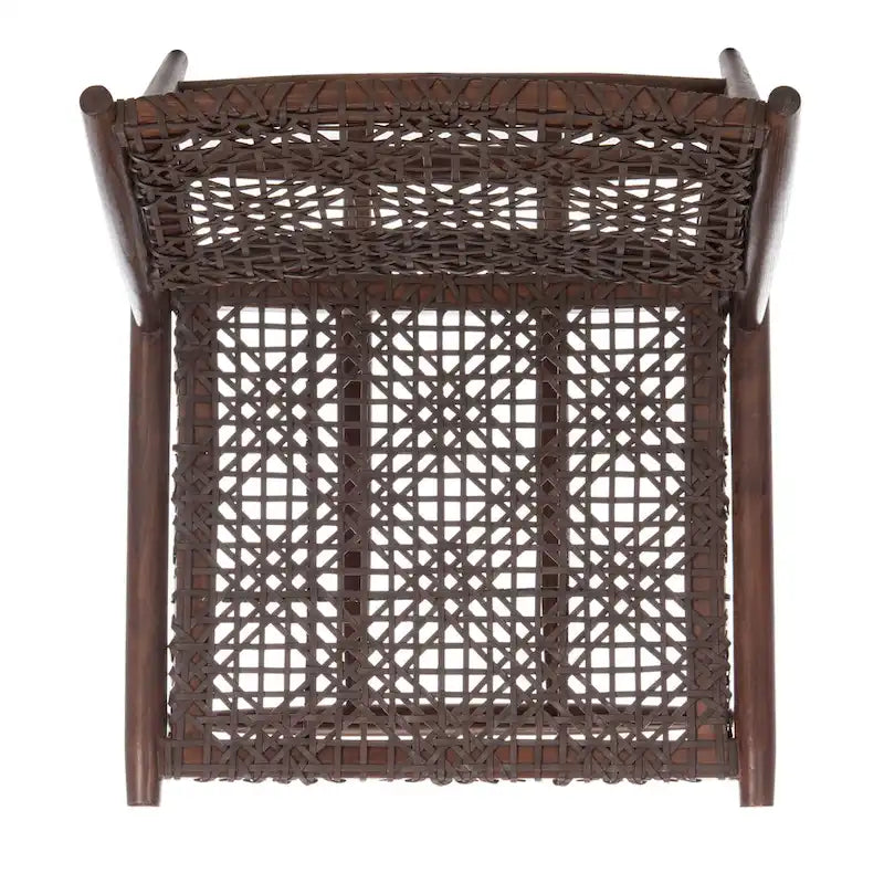 Open Leather Weave Accent Chair