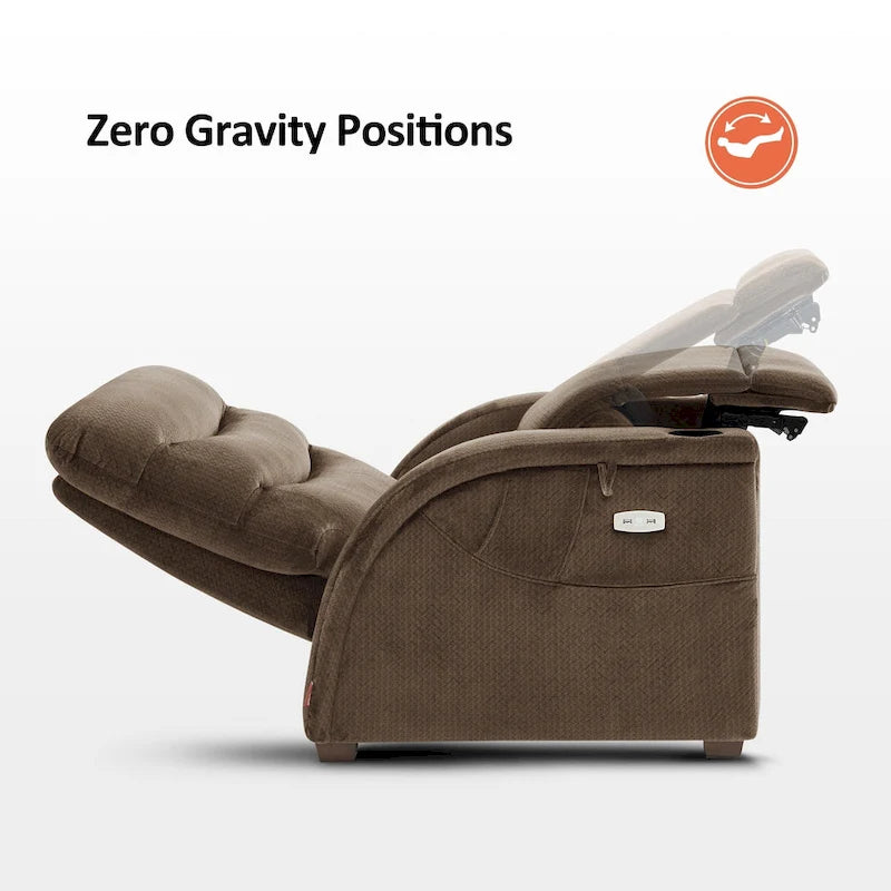 Fabric Power Zero Gravity Recliner Chair with Adjustable Headrest
