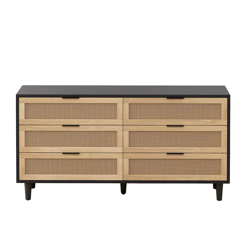 6-Drawer Rattan Storage Cabinet