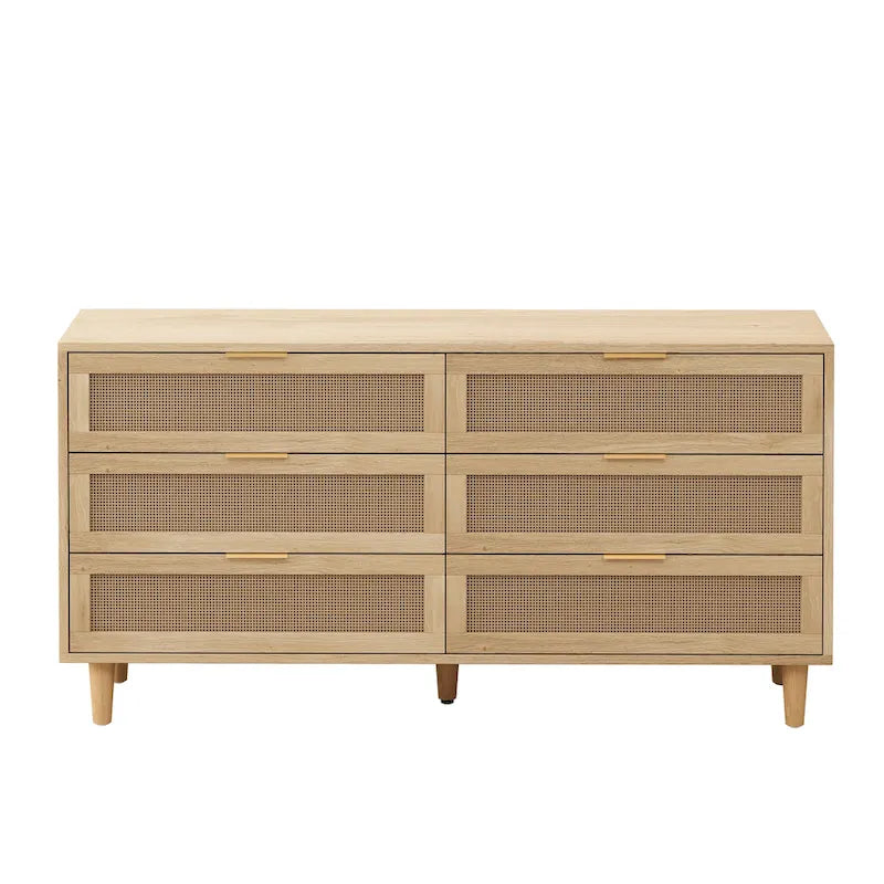 6-Drawer Rattan Storage Cabinet