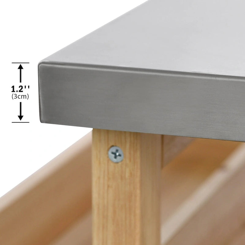 Outdoor Kitchen Island with Stainless Steel Top and Storage Cabinet