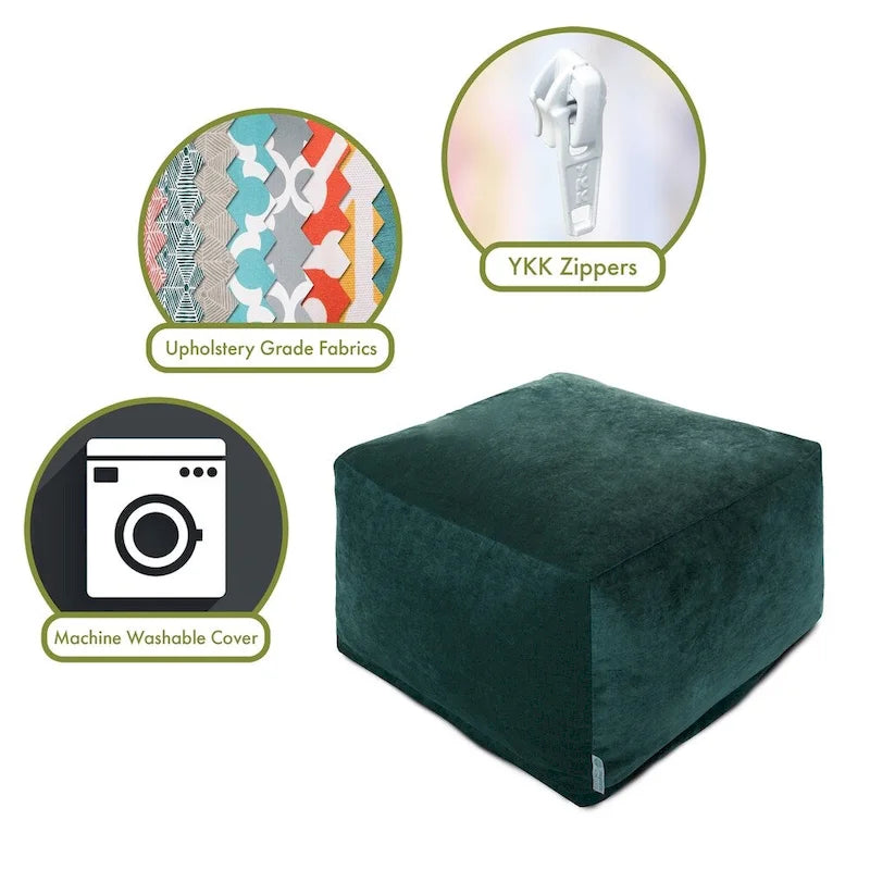 Indoor Velvet Ottoman Pouf
