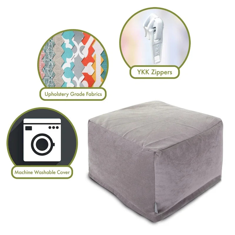 Indoor Velvet Ottoman Pouf