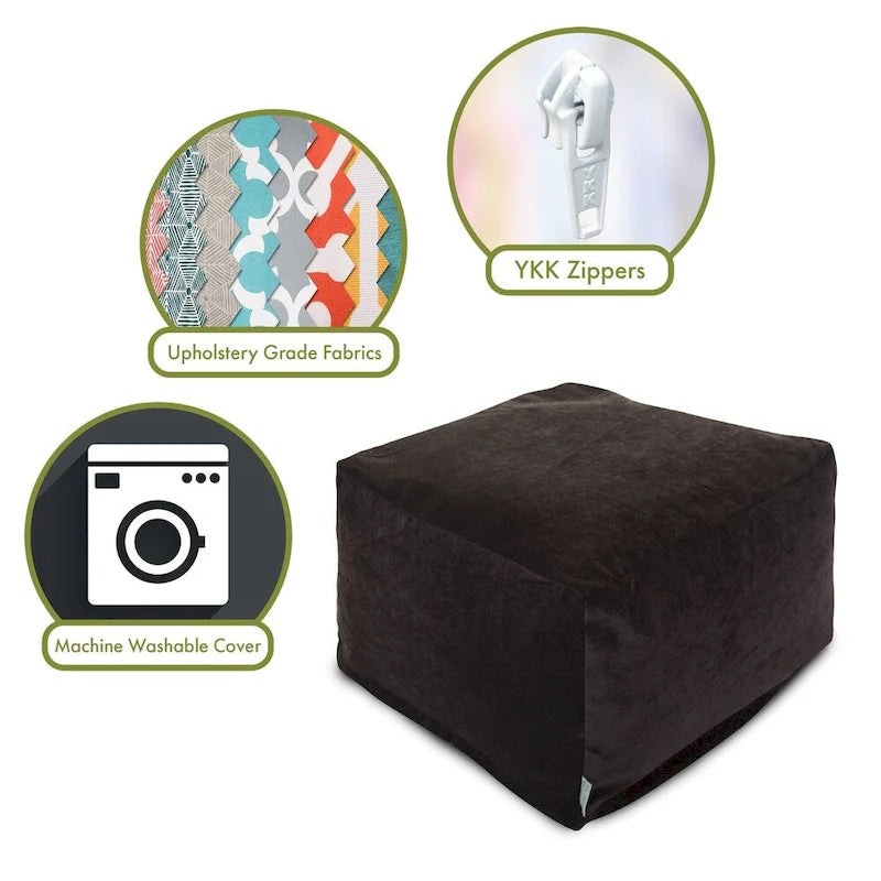 Indoor Velvet Ottoman Pouf