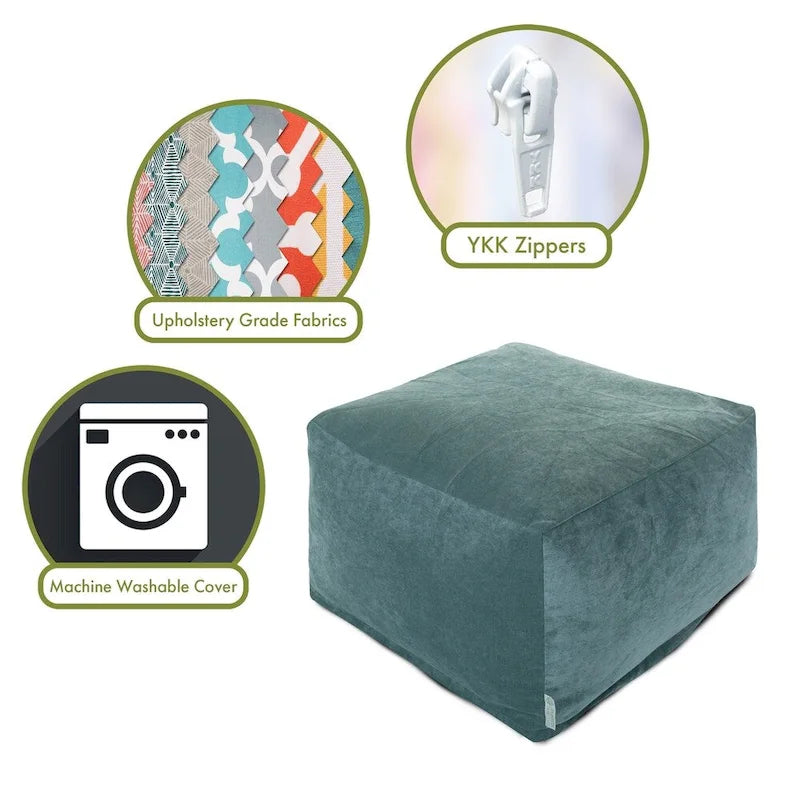 Indoor Velvet Ottoman Pouf