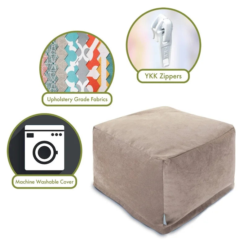 Indoor Velvet Ottoman Pouf