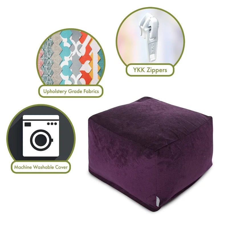 Indoor Velvet Ottoman Pouf