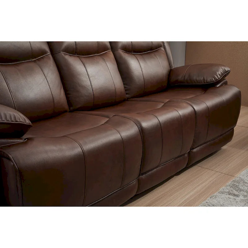 Bonded Leather Manual Reclining 3-Seat Sofa