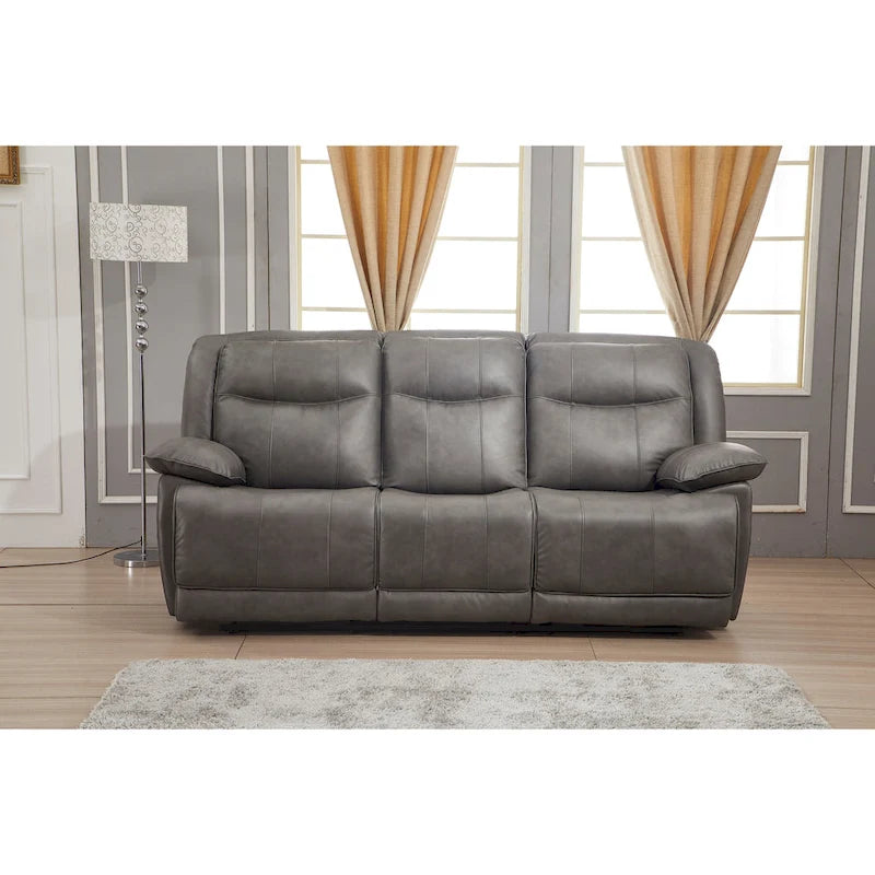 Bonded Leather Manual Reclining 3-Seat Sofa