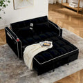 55.5-Inch Convertible Velvet Sofa Bed with USB Charging
