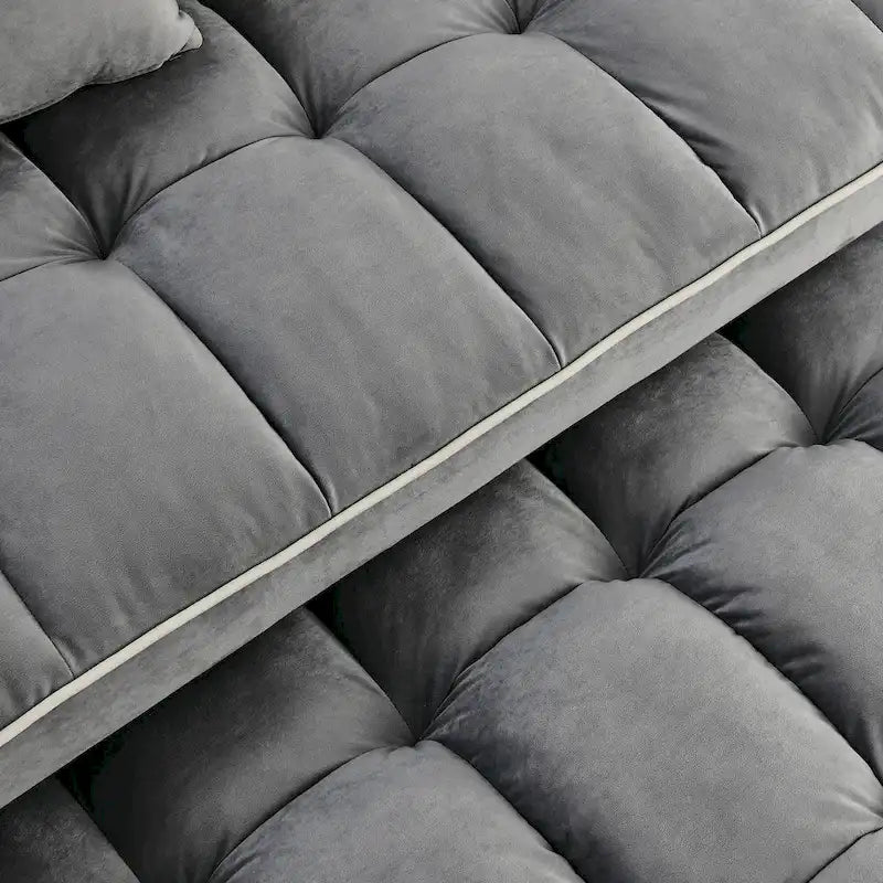55.5-Inch Convertible Velvet Sofa Bed with USB Charging