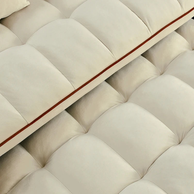 55.5-Inch Convertible Velvet Sofa Bed with USB Charging
