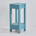 Rustic Farmhouse Wood Side Table with Lower Storage Shelf