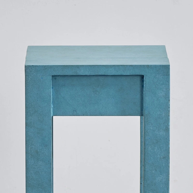 Rustic Farmhouse Wood Side Table with Lower Storage Shelf