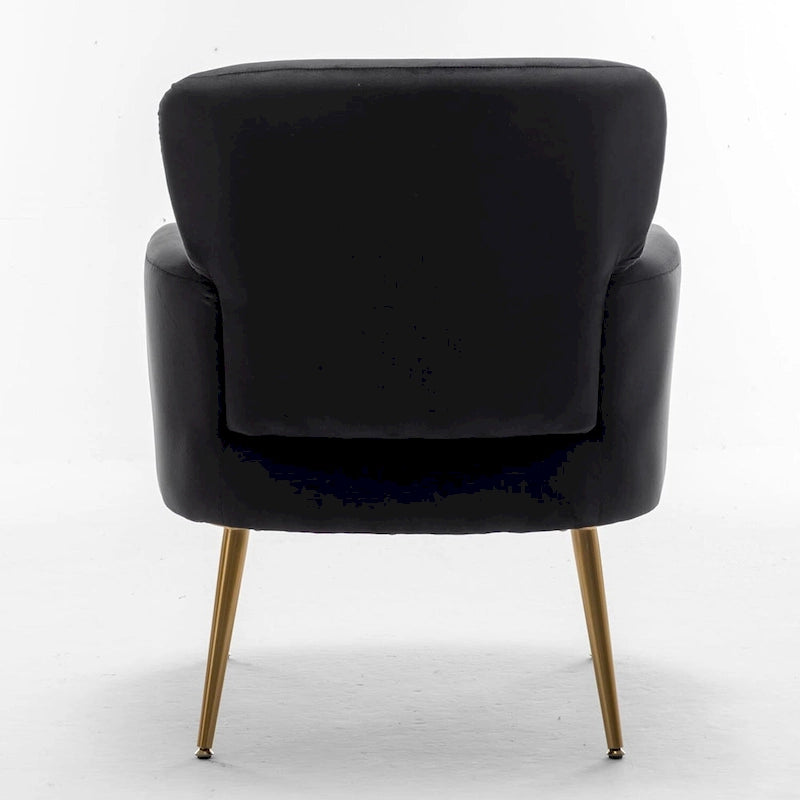 Velvet Accent Chair with Gold Metal Legs