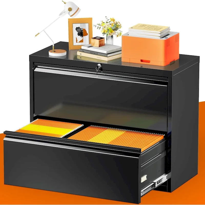 2-Drawer Locking Metal Lateral File Cabinet
