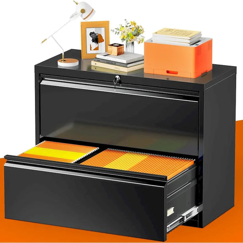 2-Drawer Locking Metal Lateral File Cabinet