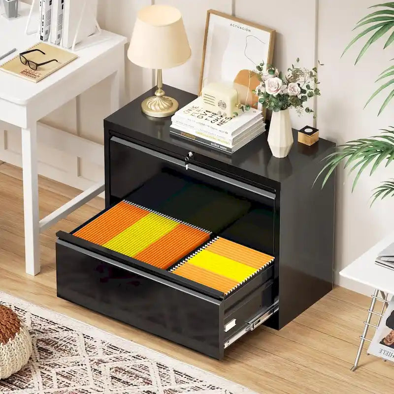 2-Drawer Locking Metal Lateral File Cabinet
