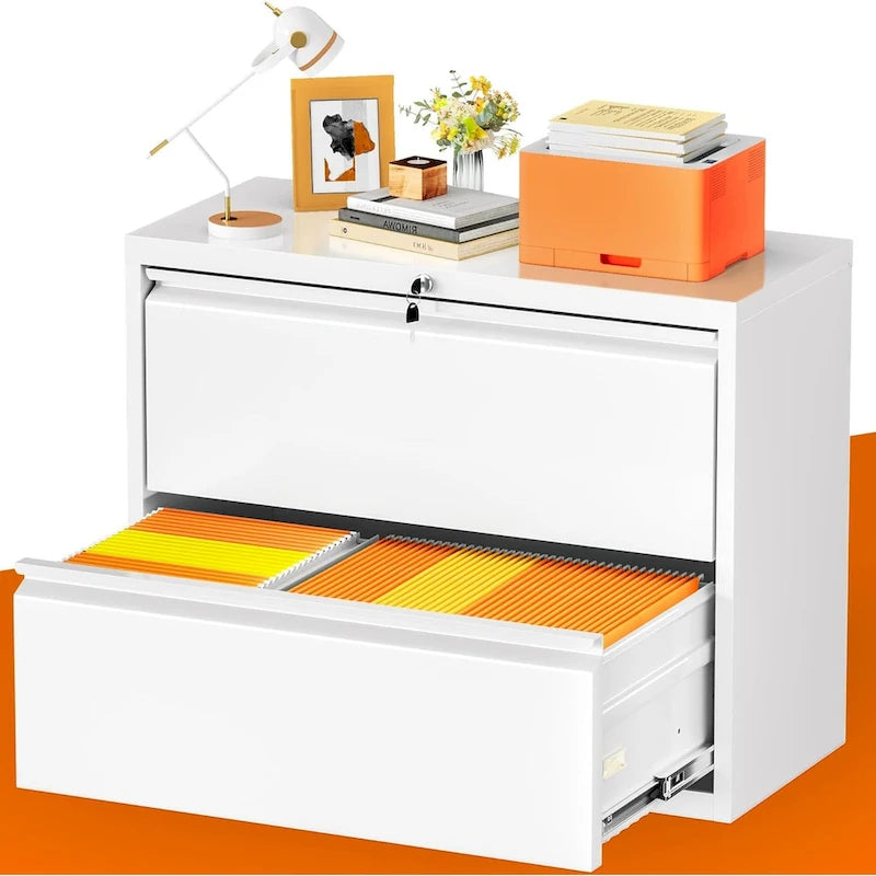 2-Drawer Locking Metal Lateral File Cabinet