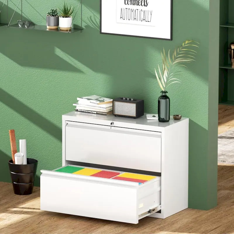 2-Drawer Locking Metal Lateral File Cabinet