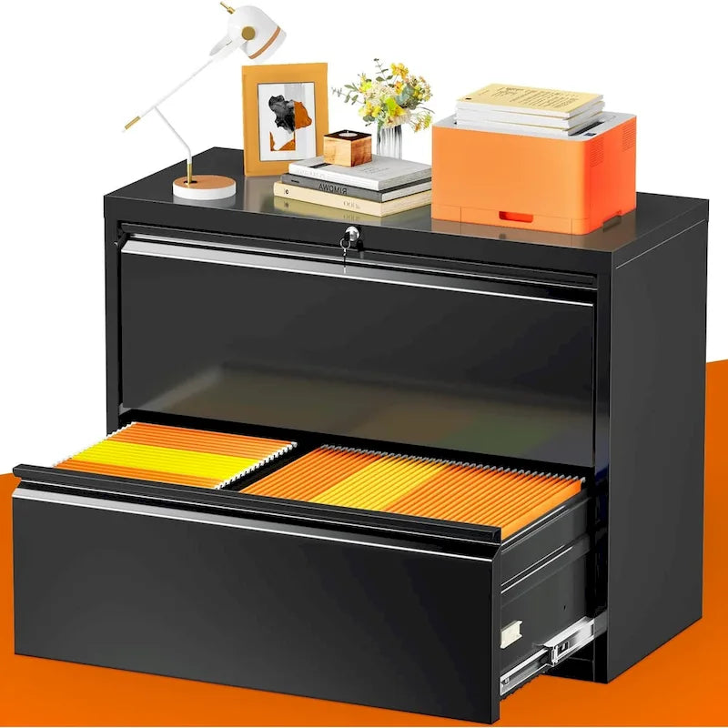2-Drawer Locking Metal Lateral File Cabinet